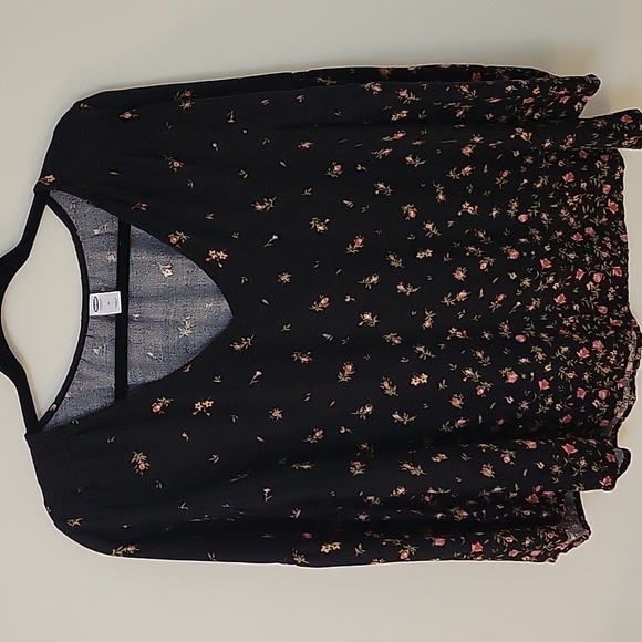 3/$30 OLD NAVY Floral Oversized Flare Sleeve Peasant Poet Blouse Size Medium - Picture 3 of 11